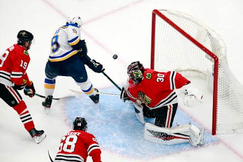 Malcolm Subban #30 of the Chicago Blackhawks (Photo by Jeff Vinnick/Getty Images)