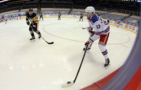 New York Rangers left wing Alexis Lafreniere (13). Mandatory Credit: Charles LeClaire-USA TODAY Sports