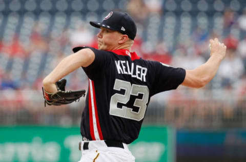 WASHINGTON, DC – JULY 15: Startting pitcher Mitch Keller #23 of the Pittsburgh Pirates and the U.S. Team works the first inning against the World Team during the SiriusXM All-Star Futures Game at Nationals Park on July 15, 2018 in Washington, DC. (Photo by Patrick McDermott/Getty Images)