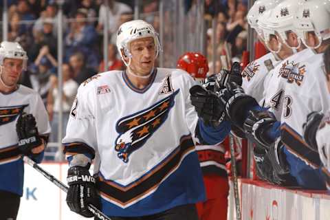 Peter Bondra #12 of the Washington Capitals. (Photo by Mitchell Layton/Getty Images)