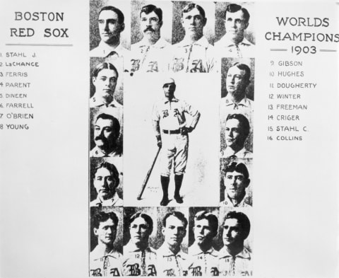 1903 World Series Champions, the Boston Pilgrims. The team was renamed the Boston Red Sox in 1909.