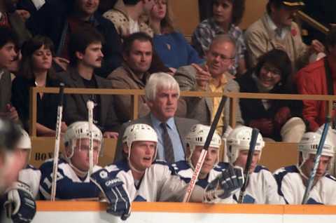 TORONTO, ON – NOVEMBER 8: Head Coach John Trophy of the Toronto Maple Leafs. (Photo by Graig Abel/Getty Images)