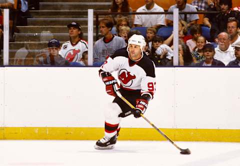 New Jersey Devils center Doug Gilmour (93): Lou Capozzola-USA TODAY NETWORK