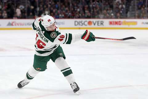 Jared Spurgeon #46 of the Minnesota Wild. (Photo by Matthew Stockman/Getty Images)