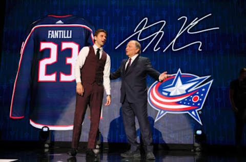 Adam Fantilli, 2023 NHL Draft, Columbus Blue Jackets (Photo by Bruce Bennett/Getty Images)