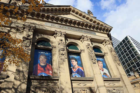 TORONTO, ONTARIO – NOVEMBER 12: The Hockey hall of Fame is decorated for the upcoming induction ceremonies at the Hockey Hall Of Fame on November 12, 2021 in Toronto, Ontario, Canada. (Photo by Bruce Bennett/Getty Images)