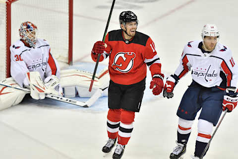 New Jersey Devils left wing Andreas Johnsson (11): (Catalina Fragoso-USA TODAY Sports)