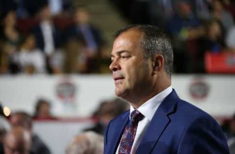 CHICAGO, IL – JUNE 24: Head coach Alain Vigneault of the New York Rangers looks on during the 2017 NHL Draft at United Center on June 24, 2017 in Chicago, Illinois. (Photo by Dave Sandford/NHLI via Getty Images)