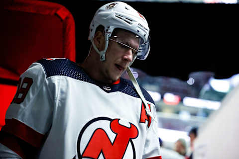 Ondrej Palat #18 of the New Jersey Devils. (Photo by Jaylynn Nash/Getty Images)