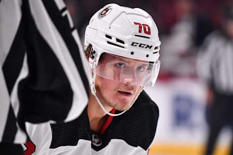 Jesper Boqvist #70 of the New Jersey Devils. (Photo by Minas Panagiotakis/Getty Images)