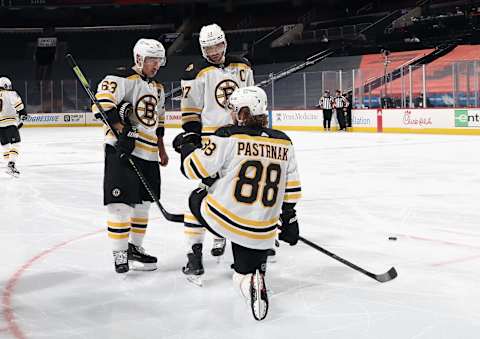 David Pastrnak #88 of the Boston Bruins. (Photo by Bruce Bennett/Getty Images)