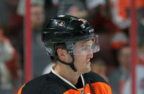 PHILADELPHIA, PA – MARCH 28: Mark Alt #39 of the Philadelphia Flyers making his NHL debut looks on during warm-ups prior to his game against the San Jose Sharks on March 28, 2015 at the Wells Fargo Center in Philadelphia, Pennsylvania. (Photo by Len Redkoles/NHLI via Getty Images)