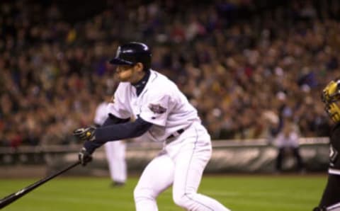 Ichiro Suzuki, rookie leader of the 2001 Seattle Mariners. Otto Greule/ALLSPORT