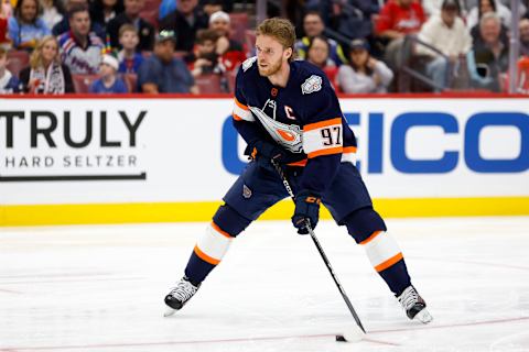 Edmonton Oilers, Connor McDavid #97. (Photo by Mike Ehrmann/Getty Images)