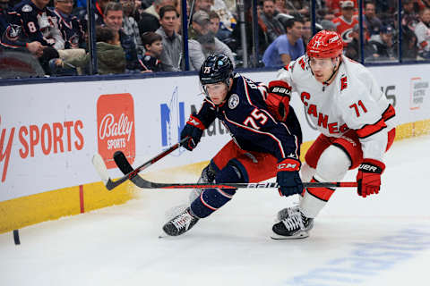 Guillaume Richard plays a similar style to current Jacket defenseman Tim Berni (pictured). Mandatory Credit: Aaron Doster-USA TODAY Sports