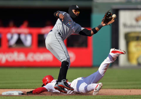 When Hernandez adds a running game to his repertoire, he’ll be a complete leadoff hitter. Photo by D. Hallowell/Getty Images.