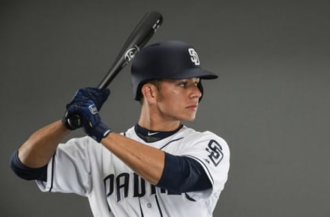 PEORIA, AZ – FEBRUARY 21: Luis Urias #85 of the San Diego Padres poses for a portrait at the Peoria Sports Complex on February 21, 2018 in Peoria, Arizona. (Photo by Andy Hayt/San Diego Padres/Getty Images)