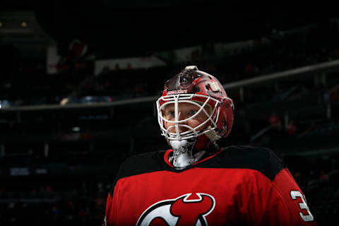 Cory Schneider #35 of the New Jersey Devils. (Photo by Adam Hunger/Getty Images)