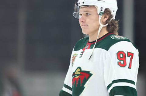 Jan 30, 2021; Saint Paul, Minnesota, USA; Minnesota Wild, #97 Kirill Kaprizov Mandatory Credit: Harrison Barden-USA TODAY Sports