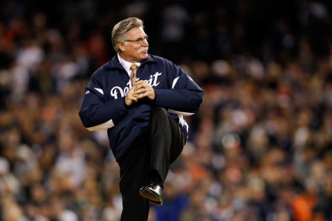 DETROIT, MI – OCTOBER 16: Former Detroit Tigers pitcher Jack Morris throws out the ceremonial first pitch against the New York Yankees during game three of the American League Championship Series at Comerica Park on October 16, 2012 in Detroit, Michigan. (Photo by Gregory Shamus/Getty Images)