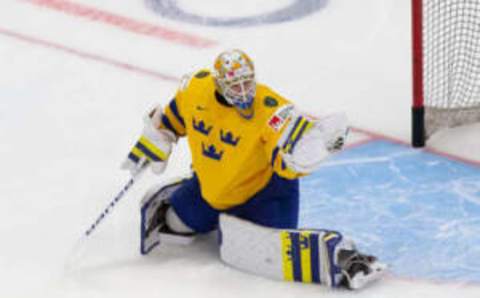 Goaltender Jesper Wallstedt could be in the crease for the Wild as early as next season. (Photo by Codie McLachlan/Getty Images)