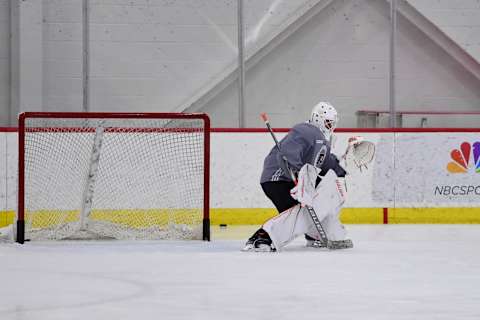 VOORHEES, NJ – JUNE 26: Kirill Ustimenko (67) in action at the Flyers Development Camp on June 28, 2019 at the Virtua Center Flyers Skate Zone. (Photo by Andy Lewis/Icon Sportswire via Getty Images)