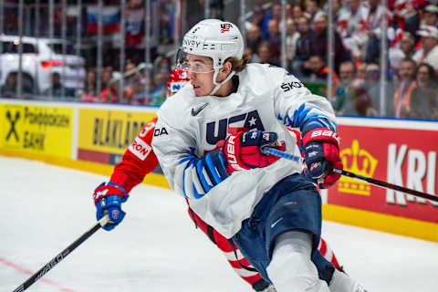 Jack Hughes of United States (Photo by RvS.Media/Monika Majer/Getty Images)