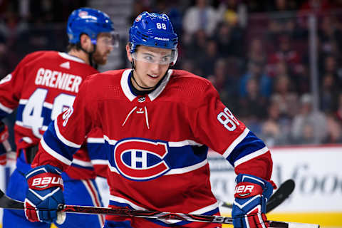 MONTREAL, QC – SEPTEMBER 19: Alex Galchenyuk Montreal Canadiens Nick Suzuki (Photo by Vincent Ethier/Icon Sportswire via Getty Images)