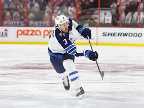 Winnipeg Jets, Tucker Poolman #3. (Photo by Chris Tanouye/Getty Images)