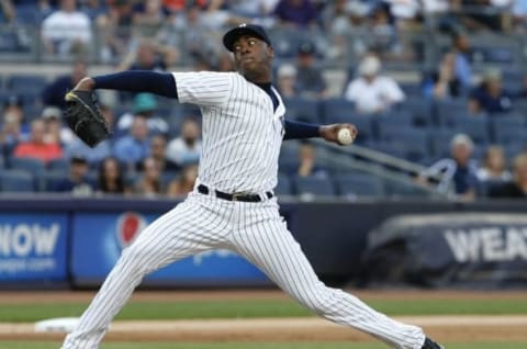 Jul 23, 2016; Bronx, NY, USA; New York Yankees relief pitcher 