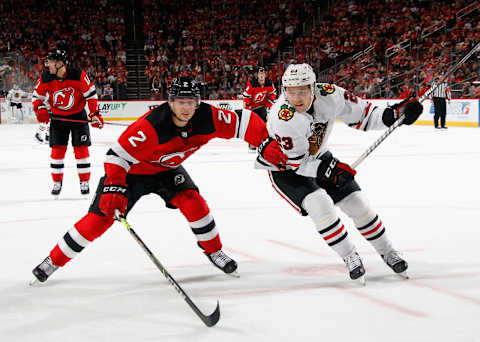 Colton White of the New Jersey Devils. (Photo by Bruce Bennett/Getty Images)