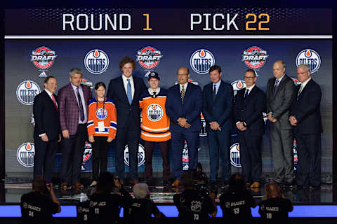 CHICAGO, IL – JUNE 23: The Edmonton Oilers select right wing Kailer Yamamoto with the 22nd pick in the first round of the 2017 NHL Draft on June 23, 2017, at the United Center in Chicago, IL. (Photo by Daniel Bartel/Icon Sportswire via Getty Images)