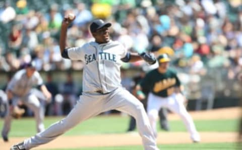 OAKLAND, CA – SEPTEMBER 3: Michael Pineda #36 of the Seattle Mariners pitches during the game against the Oakland Athletics at the Oakland-Alameda County Coliseum on September 3, 2011 in Oakland, California. The Athletics defeated the Mariners 3-0. (Photo by Michael Zagaris/Oakland Athletics/Getty Images)