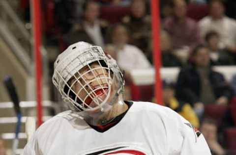 Arturs Irbe, Carolina Hurricanes (Photo by Craig Jones/Getty Images/NHLI)