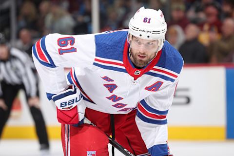 DENVER, CO – JANUARY 20: Rick Nash #61 of the New York Rangers skates against the Colorado Avalanche at the Pepsi Center on January 20, 2018 in Denver, Colorado. (Photo by Michael Martin/NHLI via Getty Images)”n