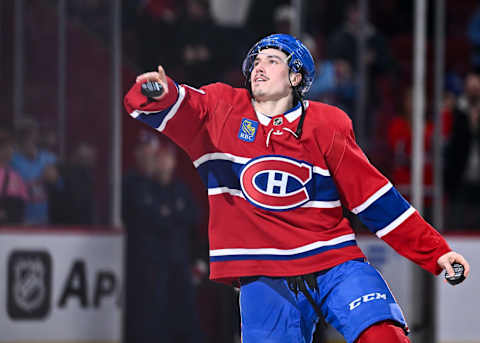 Montreal Canadiens, Rafael Harvey-Pinard #49. (Photo by Minas Panagiotakis/Getty Images)