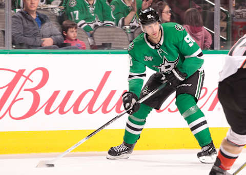 DALLAS, TX – MARCH 9: Jason Spezza #90 of the Dallas Stars handles the puck against the Anaheim Ducks at the American Airlines Center on March 9, 2018 in Dallas, Texas. (Photo by Glenn James/NHLI via Getty Images)