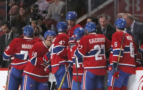 Nov 22, 2016; Montreal, Quebec, CAN; Montreal Canadiens assistant coach Kirk Muller talks to players during the third period against Ottawa Senators at Bell Centre. Mandatory Credit: Jean-YvesAhern-USA TODAY Sports