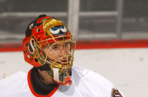 Patrick Lalime#40 of the Ottawa Senators l (Photo by Mitchell Layton/Getty Images)