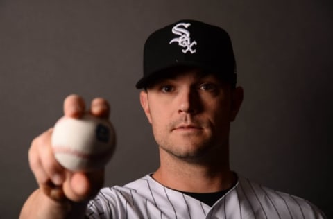 Feb 23, 2017; Glendale, AZ, USA; Chicago White Sox relief pitcher David Robertson (30) poses for a photo during Spring Training Media Day at Camelback Ranch. Mandatory Credit: Joe Camporeale-USA TODAY Sports. MLB.