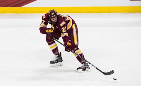 Riley Tufte #27 (Photo by Richard T Gagnon/Getty Images)