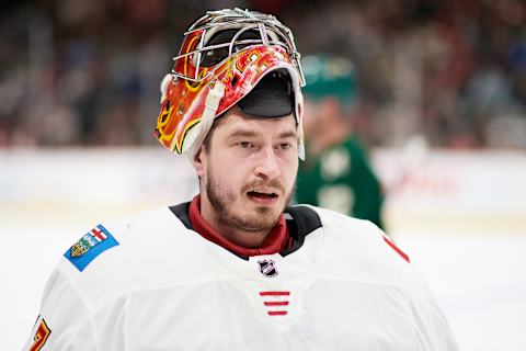 David Rittich #33 of the Calgary Flames (Photo by Hannah Foslien/Getty Images)