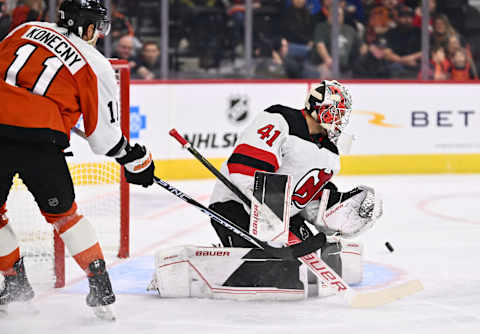 New Jersey Devils goalie Vitek Vanecek (41): Kyle Ross-USA TODAY Sports