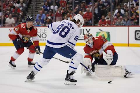 Apr 5, 2022; Sunrise, Florida, USA;  William Nylander (88) during the first period at FLA Live Arena. Mandatory Credit: Jasen Vinlove-USA TODAY Sports