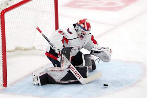 Washington Capitals goaltender Vitek Vanecek (41): Joe Camporeale-USA TODAY Sports