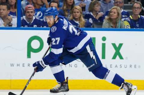 Ryan McDonagh #27 of the Tampa Bay Lightning (Photo by Scott Audette/NHLI via Getty Images)