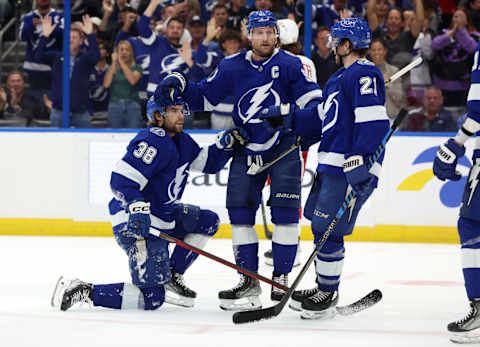 Apr 13, 2023; Tampa, Florida, USA; Tampa Bay Lightning Mandatory Credit: Kim Klement-USA TODAY Sports