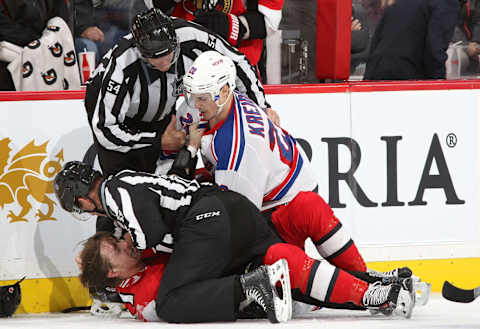 Chris Kreider #20 of of the New York Rangers (Photo by Jana Chytilova/Freestyle Photography/Getty Images)