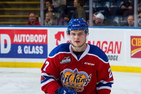 Trey Fix-Wolansky #27 of the Edmonton Oil Kings. (Photo by Marissa Baecker/Getty Images)