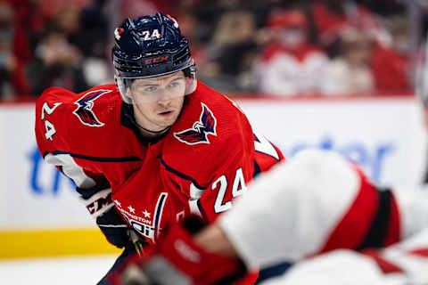 Connor McMichael, Washington Capitals (Photo by Scott Taetsch/Getty Images)